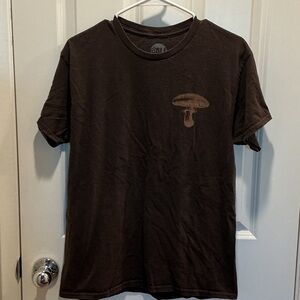 Men's Short Sleeve Mushroom Graphic T-Shirt — Dark Brown